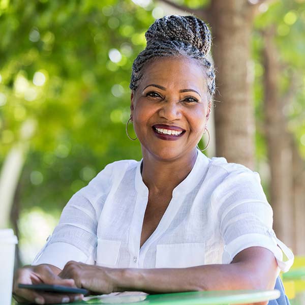 Senior woman smiling